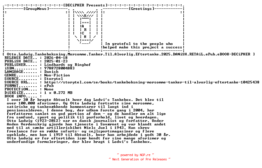 NFO for the release Otto.Ludwig.Tankeboksning.Morsomme.Tanker.Til.Alvorlig.Eftertanke.2025.DANiSH.RETAiL.ePub.eBOOK-DECiPHER by DECiPHER