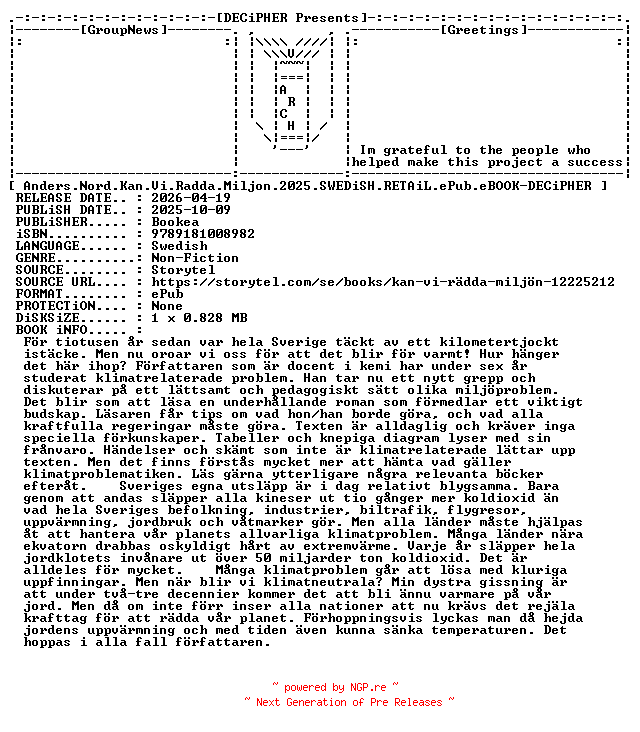 NFO for the release Anders.Nord.Kan.Vi.Radda.Miljon.2025.SWEDiSH.RETAiL.ePub.eBOOK-DECiPHER by DECiPHER