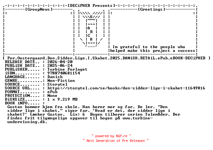 NFO for the release Per.Oestergaard.Den.Sidder.Lige.I.Skabet.2025.DANiSH.RETAiL.ePub.eBOOK-DECiPHER by DECiPHER