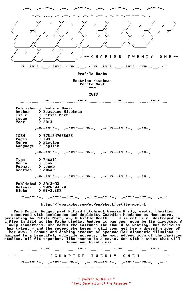NFO for the release Beatrice.Hitchman.-.Petite.Mort.2013.RETAIL.EPUB.eBook-CTO by CTO