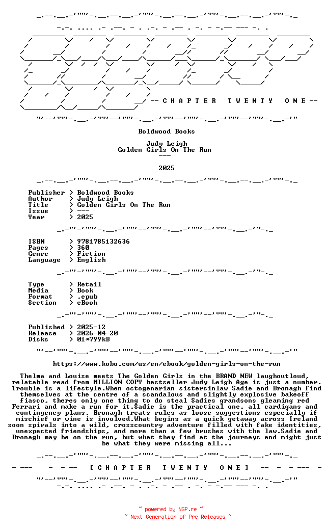 NFO for the release Judy.Leigh.-.Golden.Girls.On.The.Run.2025.RETAIL.EPUB.eBook-CTO by CTO