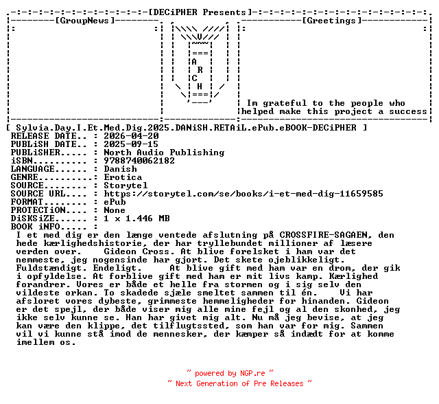 NFO for the release Sylvia.Day.I.Et.Med.Dig.2025.DANiSH.RETAiL.ePub.eBOOK-DECiPHER by DECiPHER