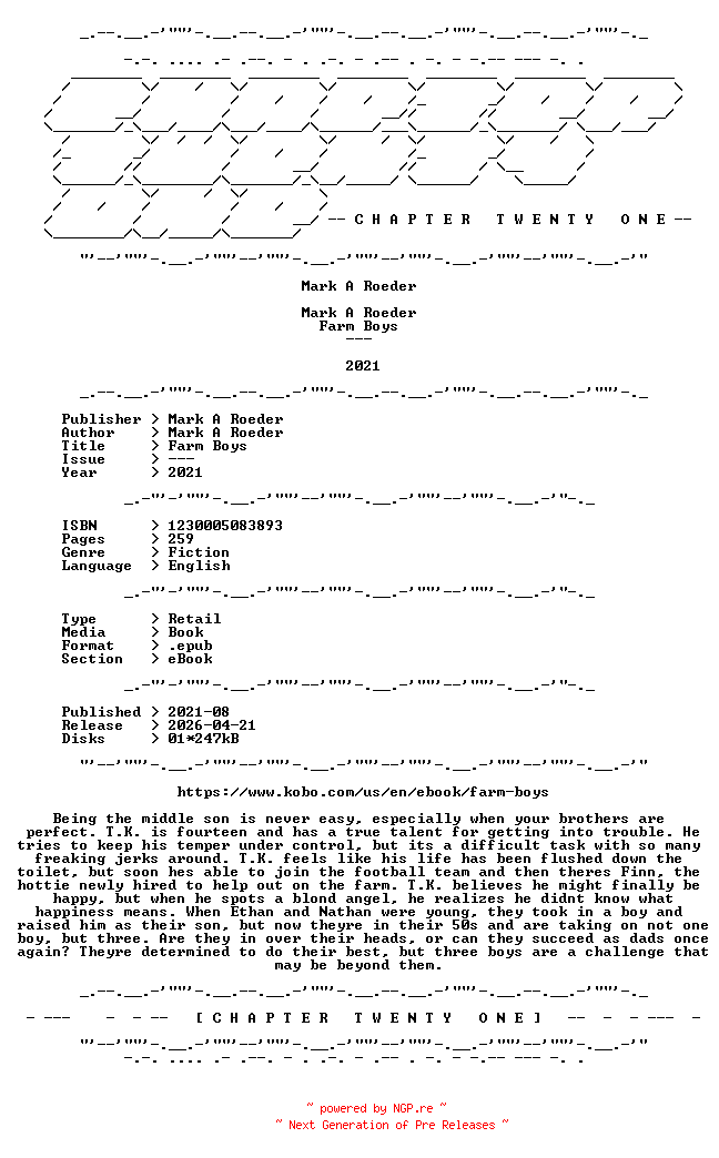 NFO for the release Mark.A.Roeder.-.Farm.Boys.2021.RETAIL.EPUB.eBook-CTO by CTO