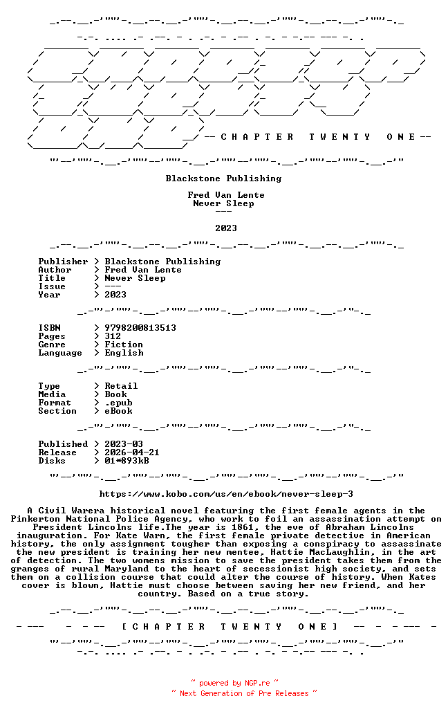 NFO for the release Fred.Van.Lente.-.Never.Sleep.2023.RETAIL.EPUB.eBook-CTO by CTO