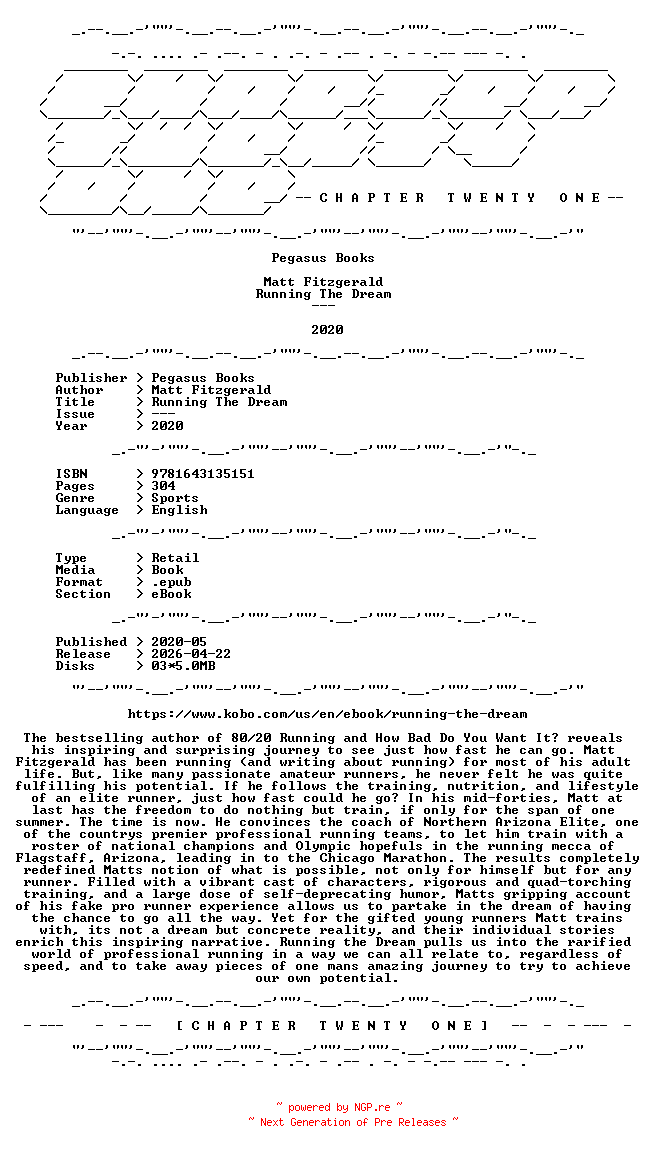 NFO for the release Matt.Fitzgerald.-.Running.The.Dream.2020.RETAIL.EPUB.eBook-CTO by CTO