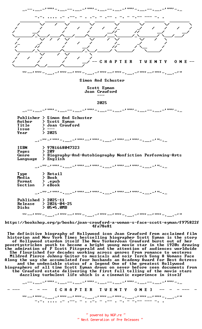 NFO for the release Scott.Eyman.-.Joan.Crawford.2025.RETAIL.EPUB.eBook-CTO by CTO