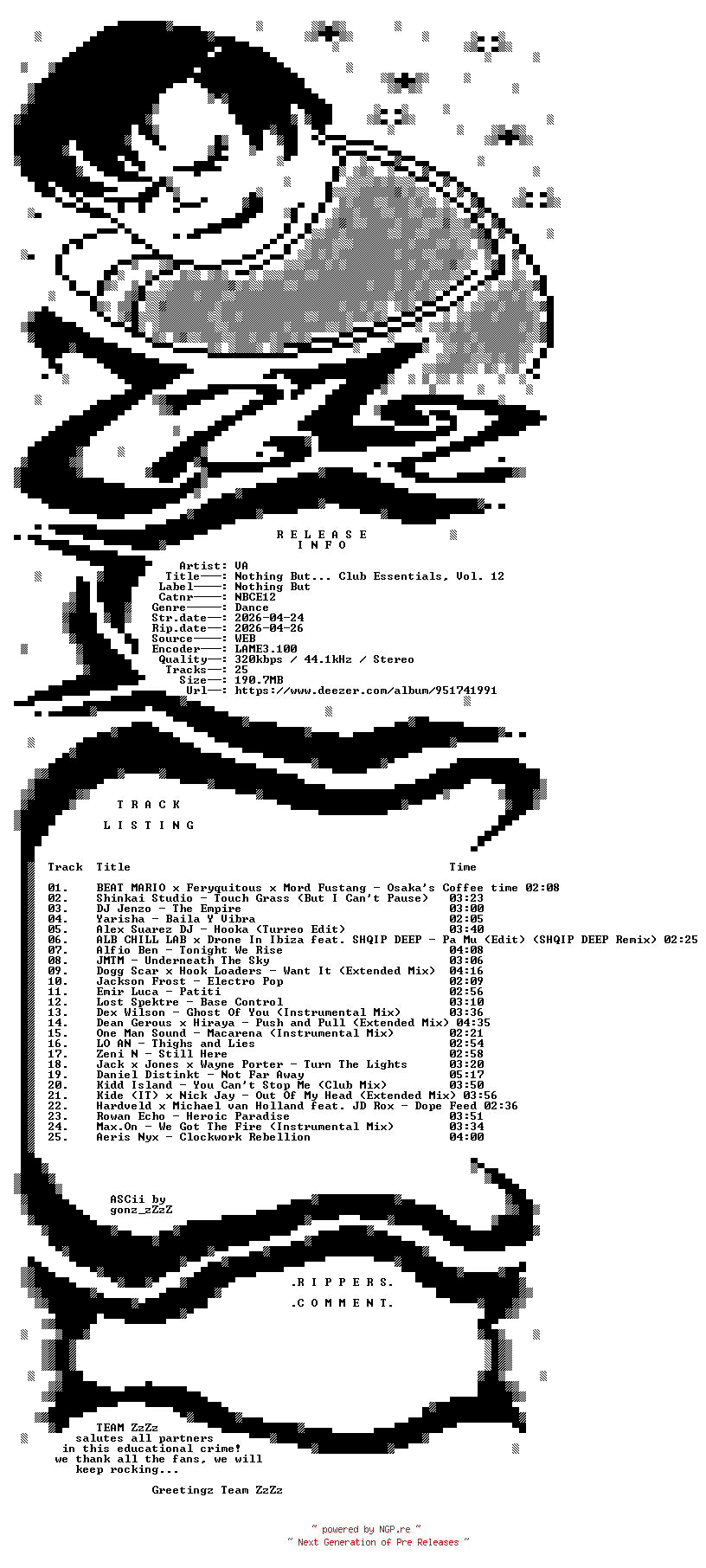 NFO for the release VA_-_Nothing_But_Club_Essentials_Vol_12-(NBCE12)-WEB-2026-ZzZz by ZzZz