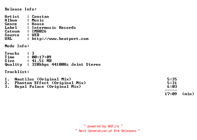 NFO for the release constan-music-(imr026)-nfofix-web-2010 by 2010