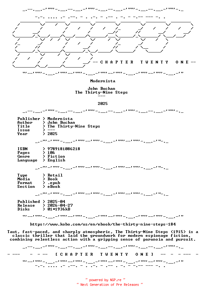 NFO for the release John.Buchan.-.The.Thirty-Nine.Steps.2025.RETAIL.EPUB.eBook-CTO by CTO