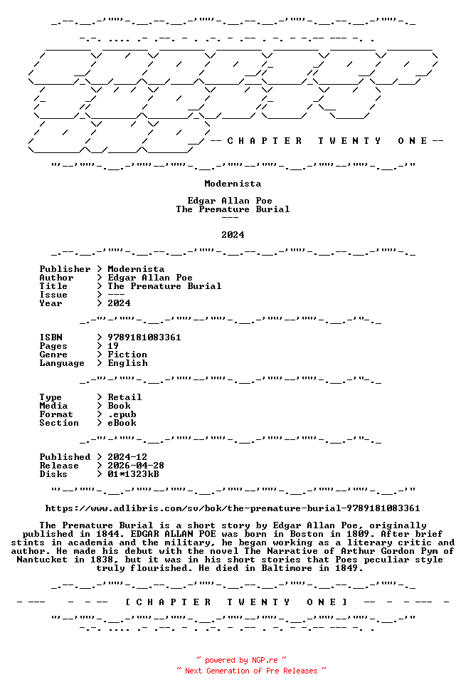 NFO for the release Edgar.Allan.Poe.-.The.Premature.Burial.2024.RETAIL.EPUB.eBook-CTO by CTO