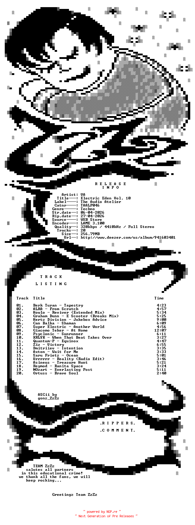 NFO for the release VA_-_Electric_Eden_Vol_10-(TAALP046)-WEB-2026-ZzZz by ZzZz
