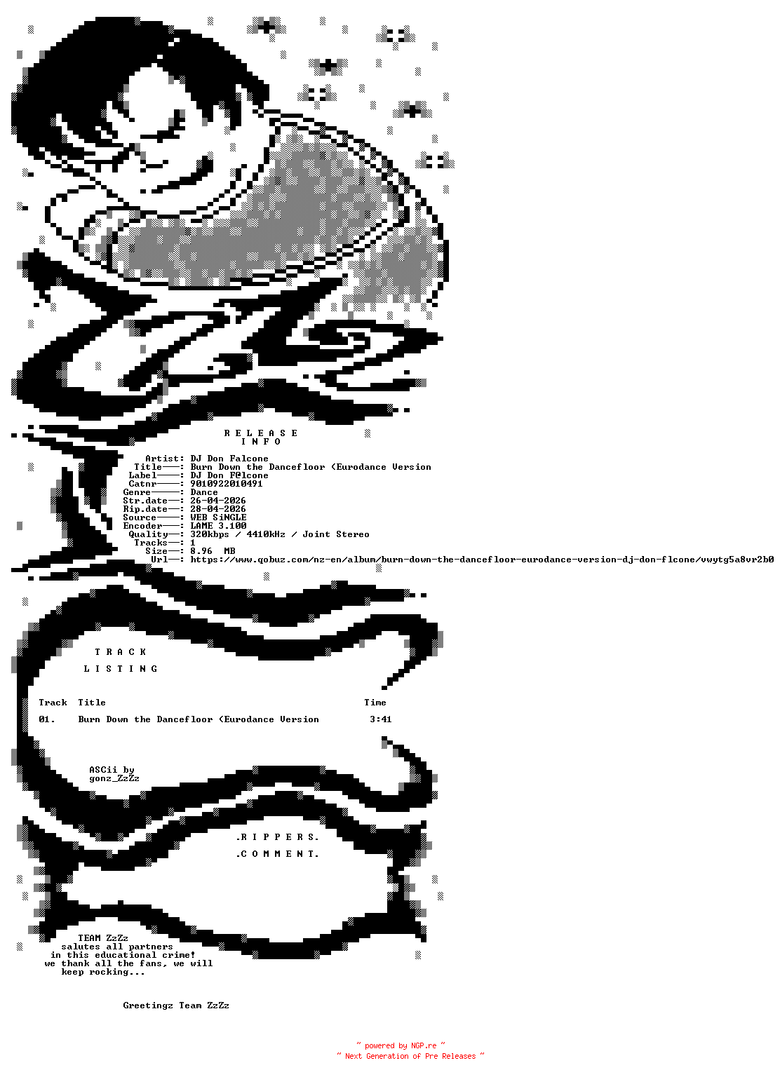 NFO for the release DJ_Don_Falcone_-_Burn_Down_The_Dancefloor_(Eurodance_Version-(9010922010491)-SINGLE-WEB-2026-ZzZz by ZzZz