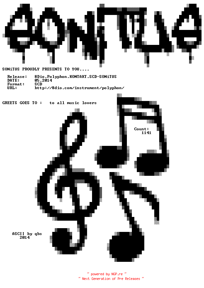 NFO for the release 8Dio.Polyphon.KONTAKT.SCD-SONiTUS by SONiTUS