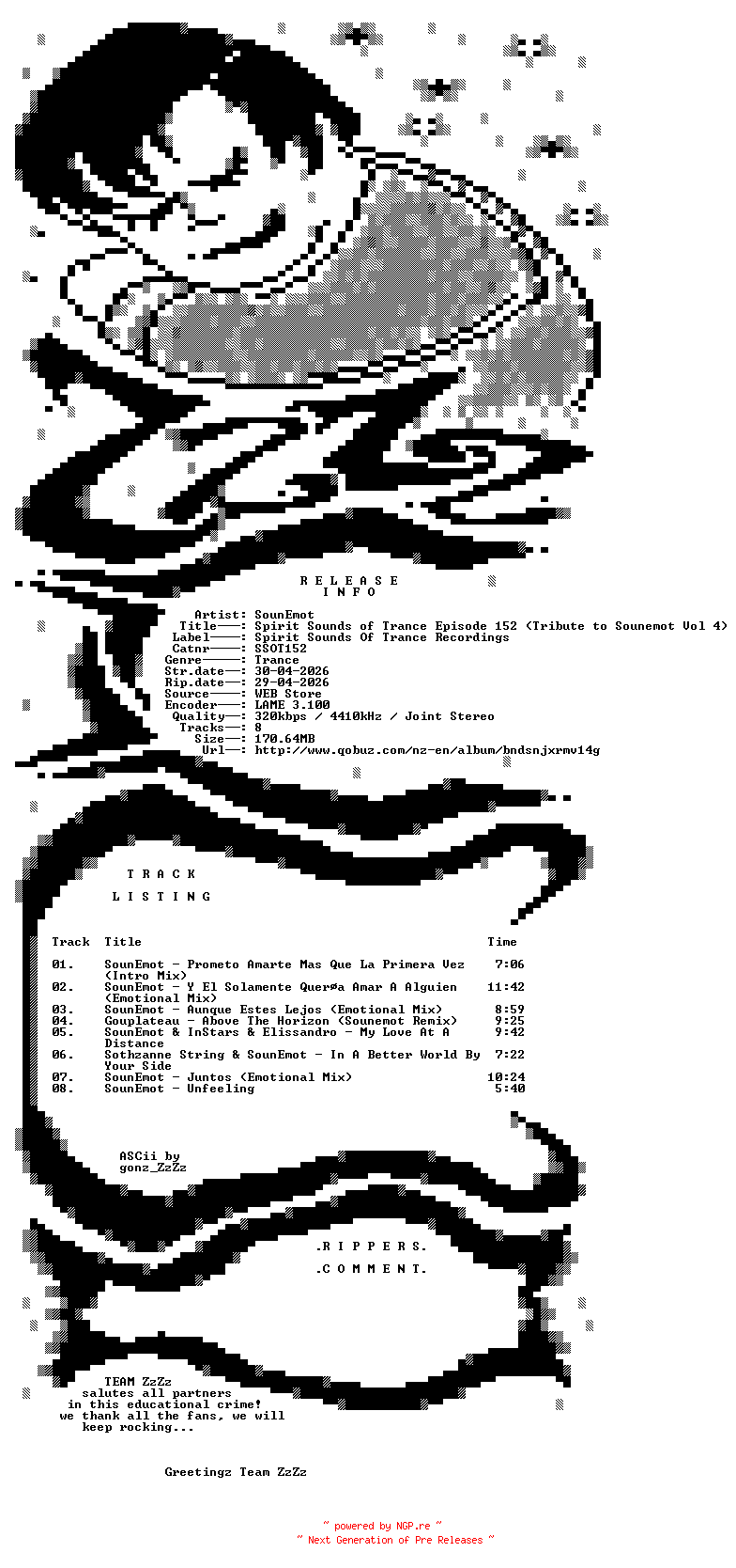 NFO for the release Sounemot_-_Spirit_Sounds_Of_Trance_Episode_152_(Tribute_To_Sounemot_Vol_4)-(SSOT152)-WEB-2026-ZzZz by ZzZz