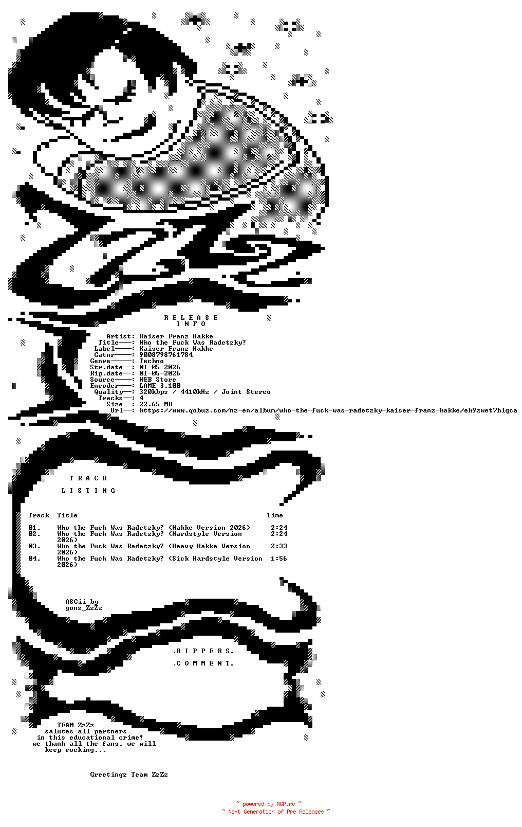 NFO for the release Kaiser_Franz_Hakke_-_Who_The_Fuck_Was_Radetzky-(9008798761784)-WEB-2026-ZzZz by ZzZz