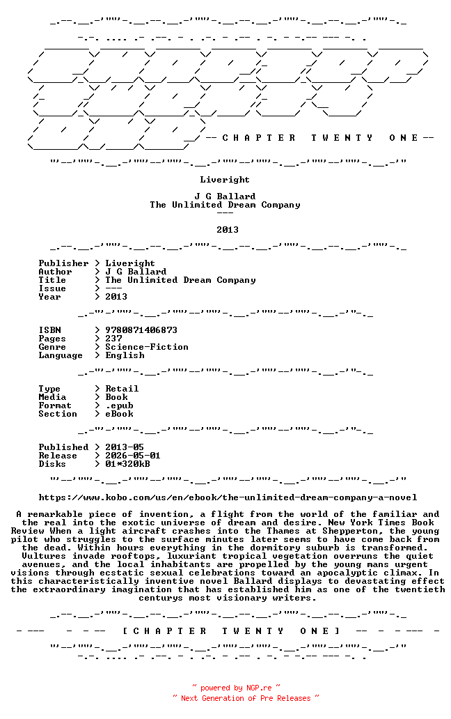 NFO for the release J.G.Ballard.-.The.Unlimited.Dream.Company.2013.RETAIL.EPUB.eBook-CTO by CTO