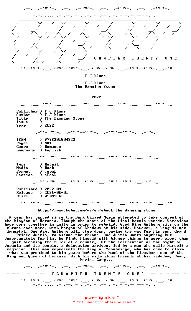 NFO for the release T.J.Klune.-.The.Damning.Stone.2022.RETAIL.EPUB.eBook-CTO by CTO