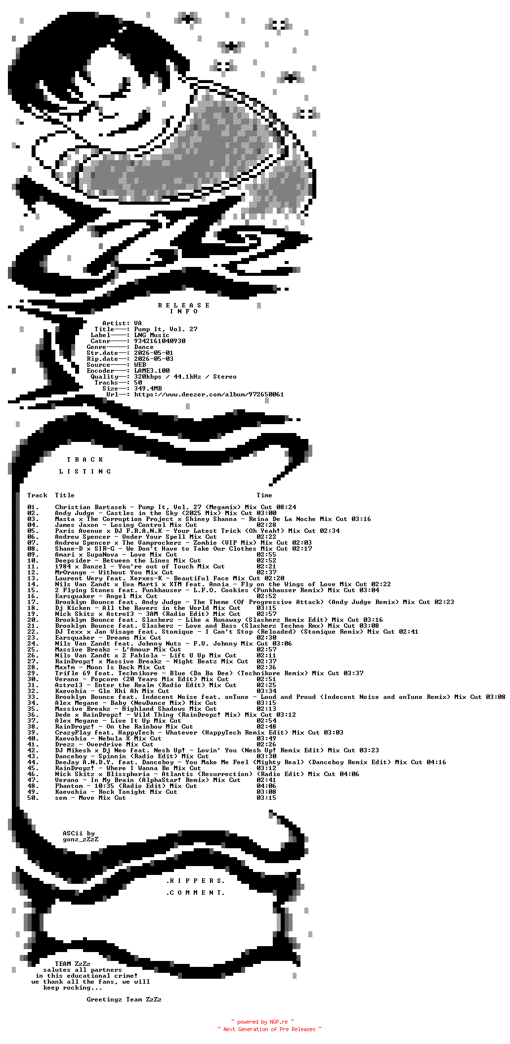 NFO for the release VA_-_Pump_It_Vol_27-(9342161040930)-WEB-2026-ZzZz by ZzZz