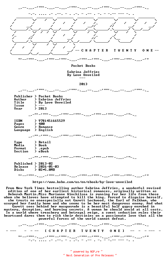 NFO for the release Sabrina.Jeffries.-.By.Love.Unveiled.2013.RETAIL.EPUB.eBook-CTO by CTO