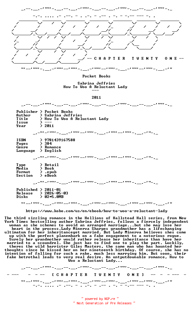 NFO for the release Sabrina.Jeffries.-.How.To.Woo.A.Reluctant.Lady.2011.RETAIL.EPUB.eBook-CTO by CTO