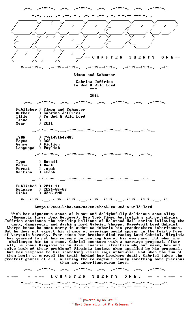 NFO for the release Sabrina.Jeffries.-.To.Wed.A.Wild.Lord.2011.RETAIL.EPUB.eBook-CTO by CTO