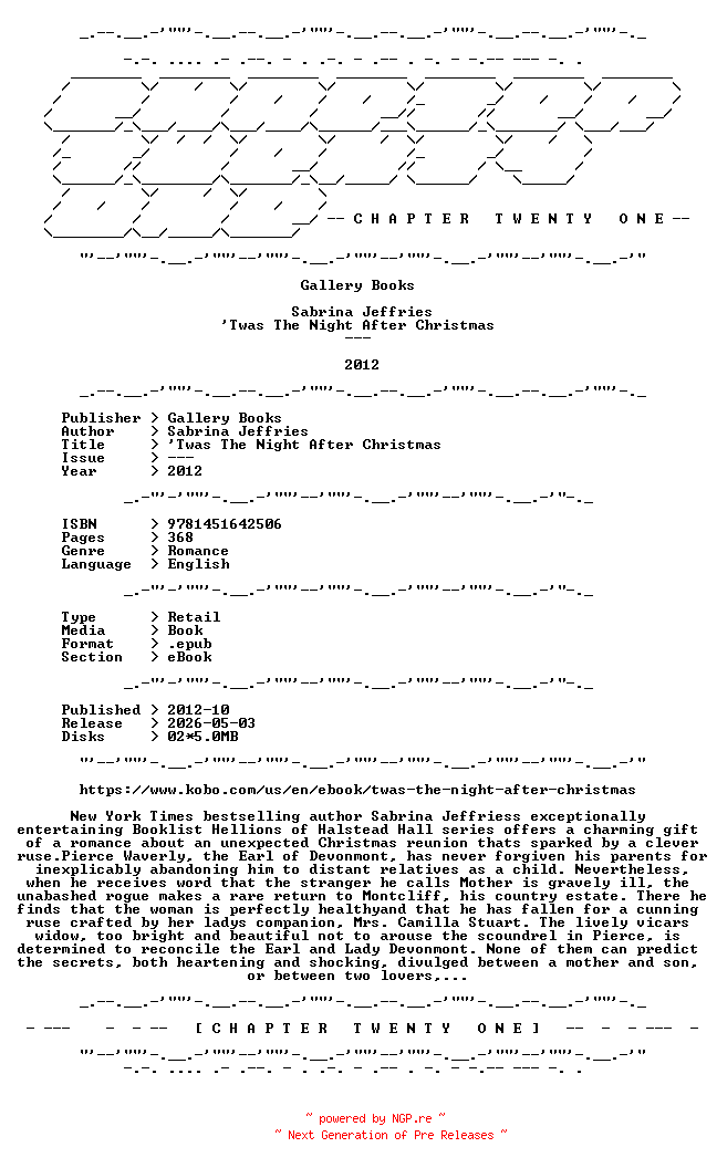 NFO for the release Sabrina.Jeffries.-.Twas.The.Night.After.Christmas.2012.RETAIL.EPUB.eBook-CTO by CTO