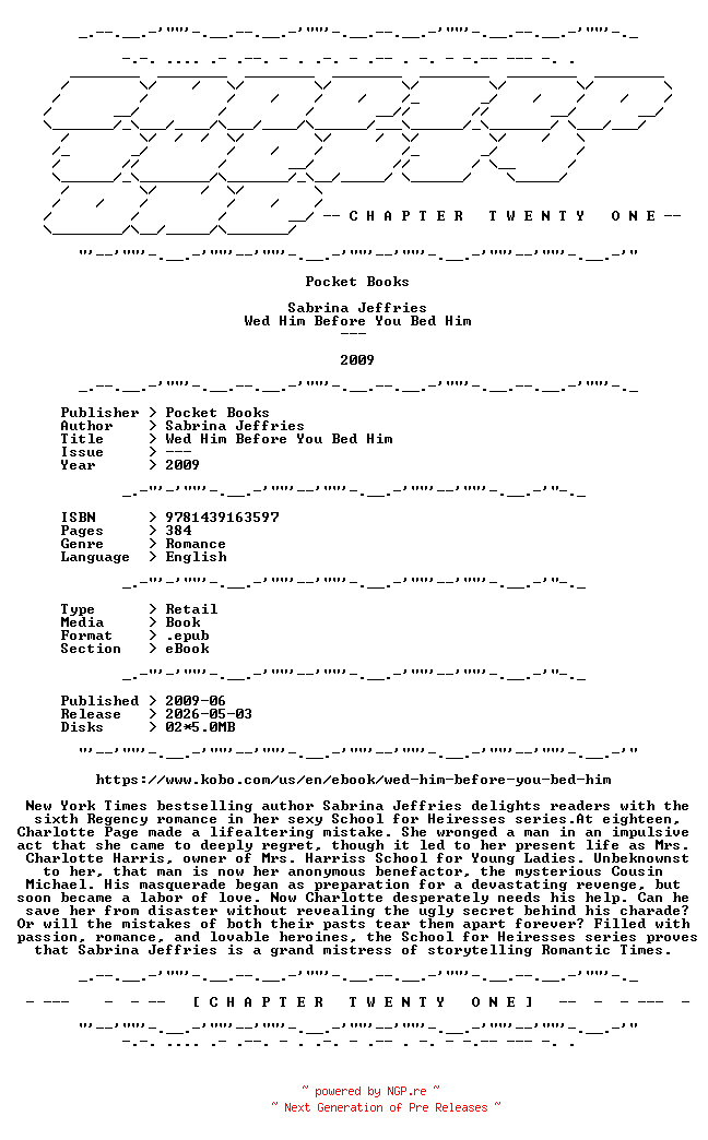 NFO for the release Sabrina.Jeffries.-.Wed.Him.Before.You.Bed.Him.2009.RETAIL.EPUB.eBook-CTO by CTO