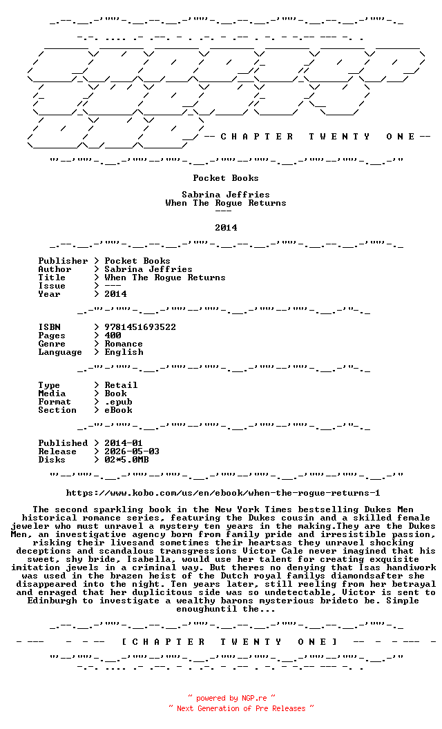 NFO for the release Sabrina.Jeffries.-.When.The.Rogue.Returns.2014.RETAIL.EPUB.eBook-CTO by CTO