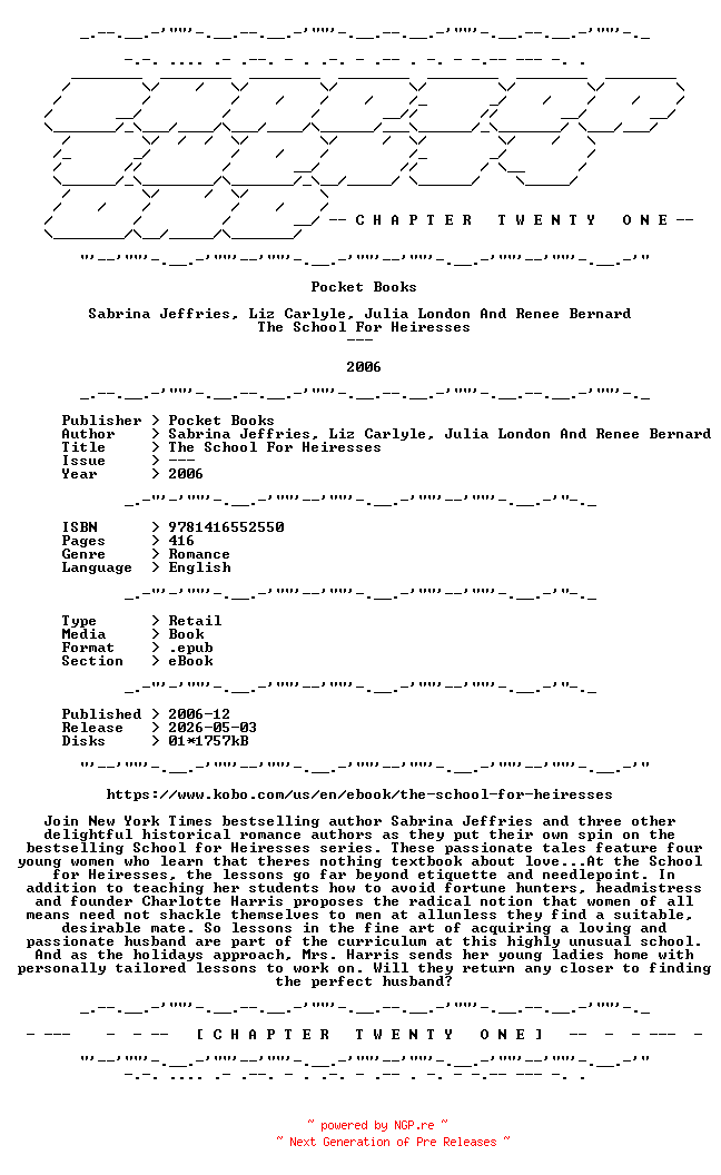 NFO for the release Sabrina.Jeffries.Liz.Carlyle.Julia.London.And.Renee.Bernard.-.The.School.For.Heiresses.2006.RETAIL.EPUB.eBook-CTO by CTO