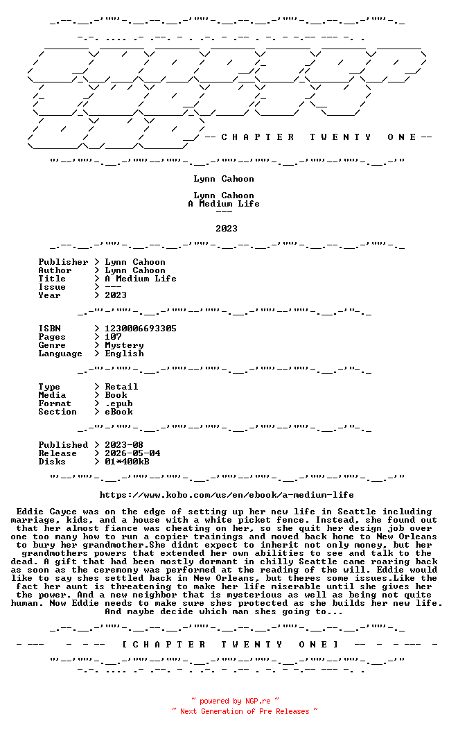 NFO for the release Lynn.Cahoon.-.A.Medium.Life.2023.RETAIL.EPUB.eBook-CTO by CTO