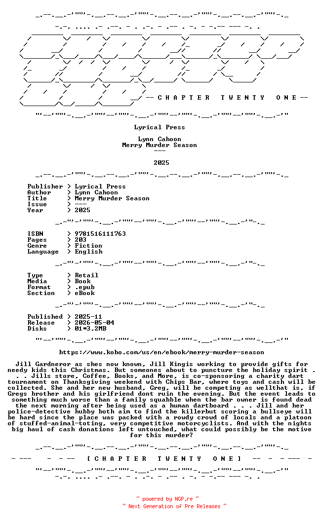 NFO for the release Lynn.Cahoon.-.Merry.Murder.Season.2025.RETAIL.EPUB.eBook-CTO by CTO