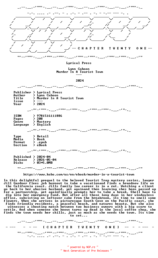 NFO for the release Lynn.Cahoon.-.Murder.In.A.Tourist.Town.2024.RETAIL.EPUB.eBook-CTO by CTO