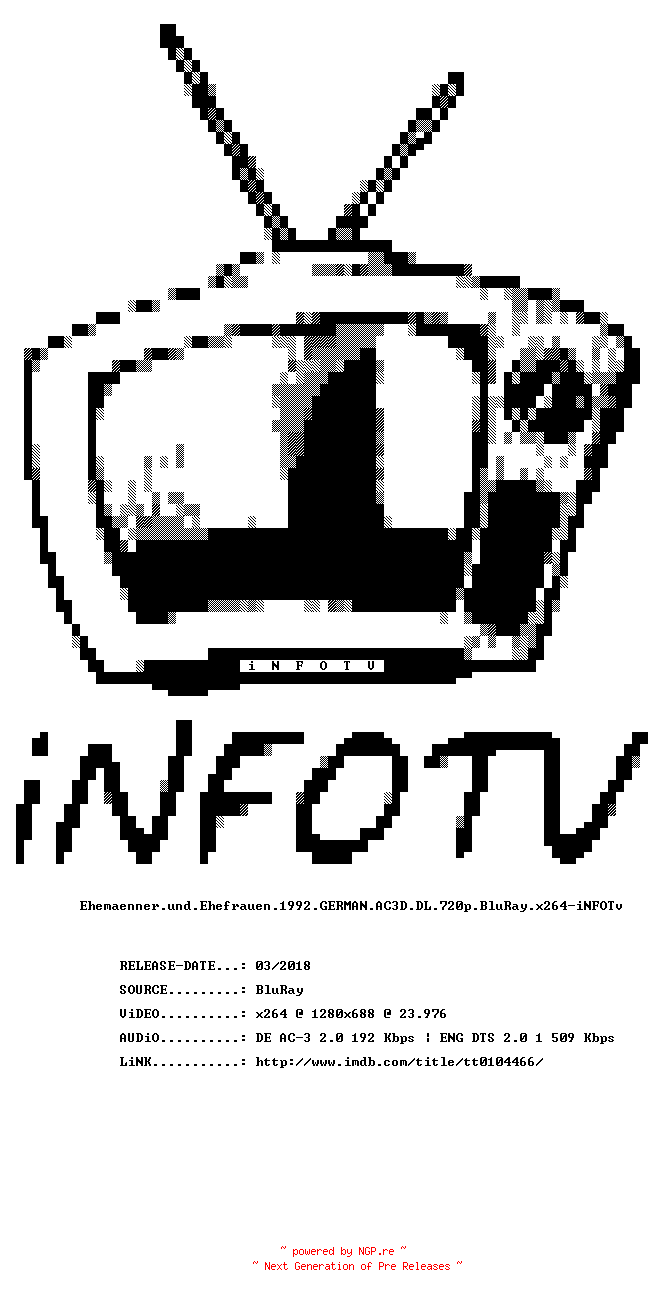 NFO for the release Ehemaenner.und.Ehefrauen.1992.GERMAN.AC3D.DL.720p.BluRay.x264-iNFOTv by iNFOTv
