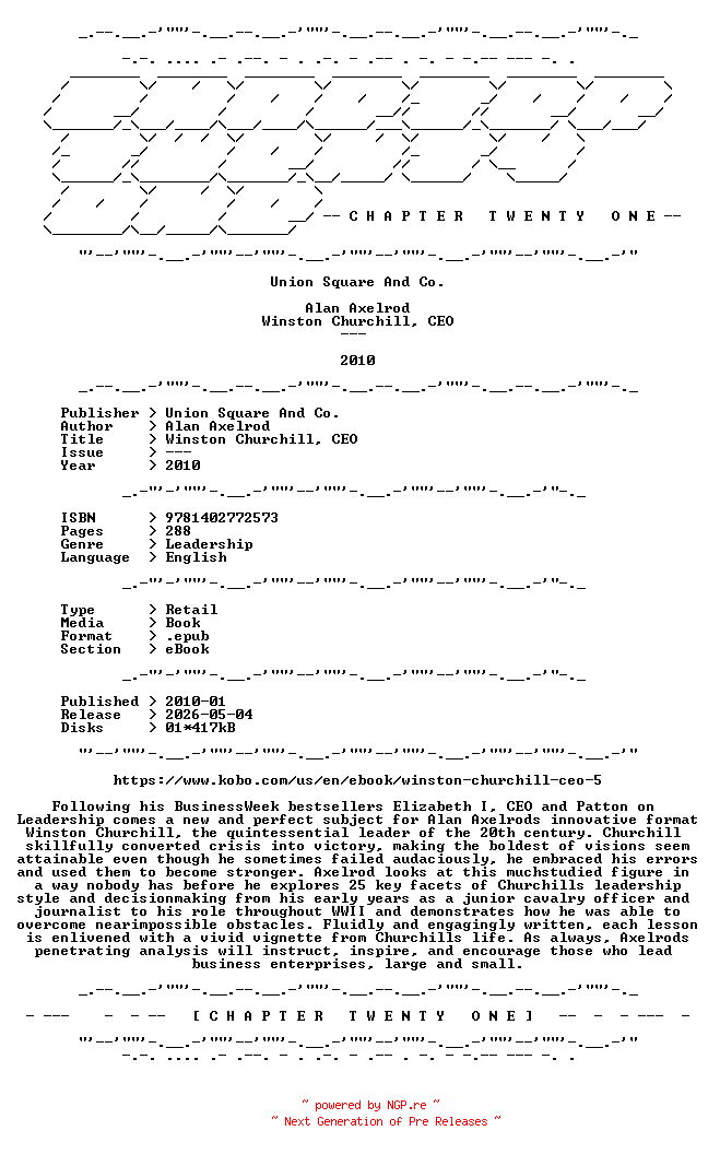 NFO for the release Alan.Axelrod.-.Winston.Churchill.CEO.2010.RETAIL.EPUB.eBook-CTO by CTO