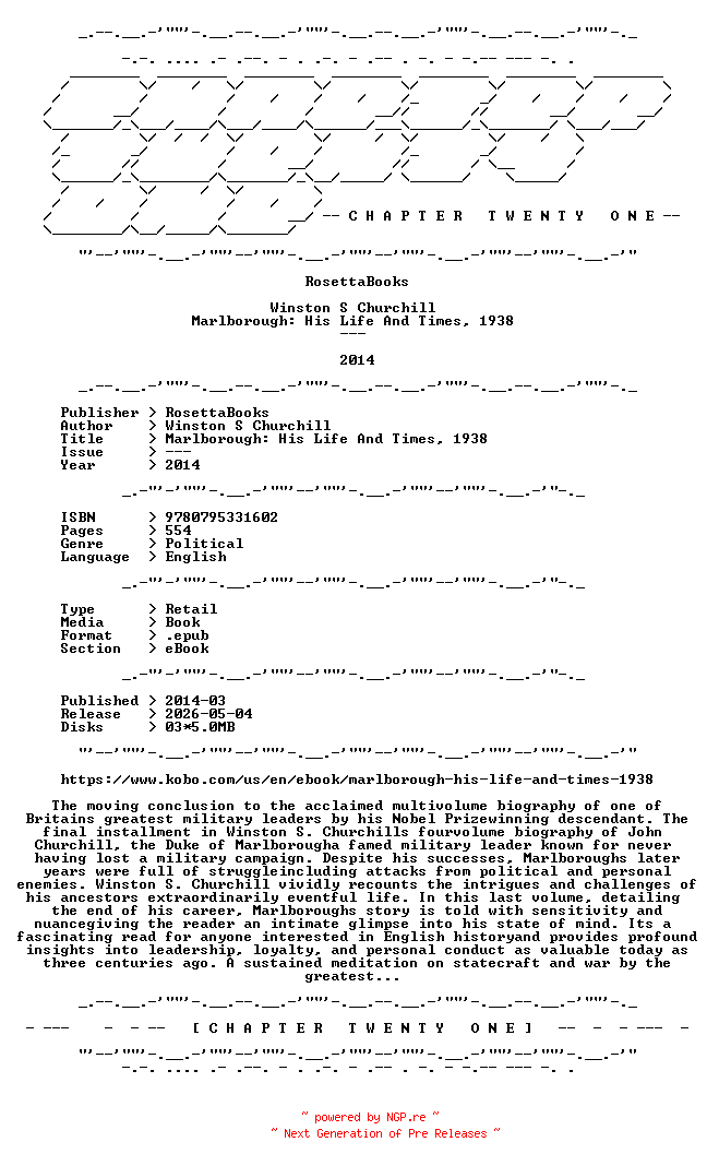 NFO for the release Winston.S.Churchill.-.Marlborough.His.Life.And.Times.1938.2014.RETAIL.EPUB.eBook-CTO by CTO