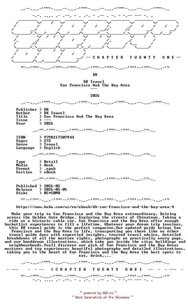 NFO for the release DK.Travel.-.San.Francisco.And.The.Bay.Area.2026.RETAIL.EPUB.eBook-CTO by CTO