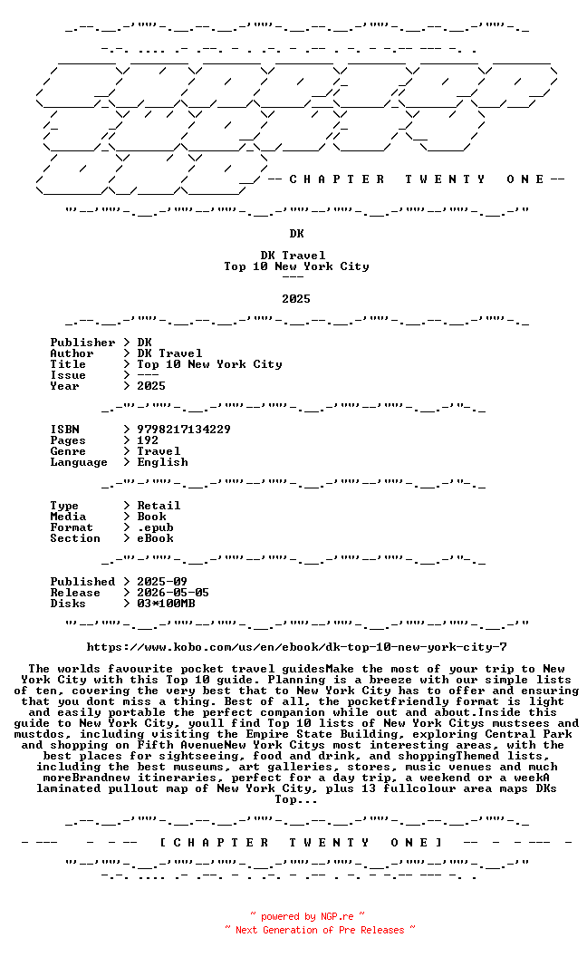 NFO for the release DK.Travel.-.Top.10.New.York.City.2025.RETAIL.EPUB.eBook-CTO by CTO