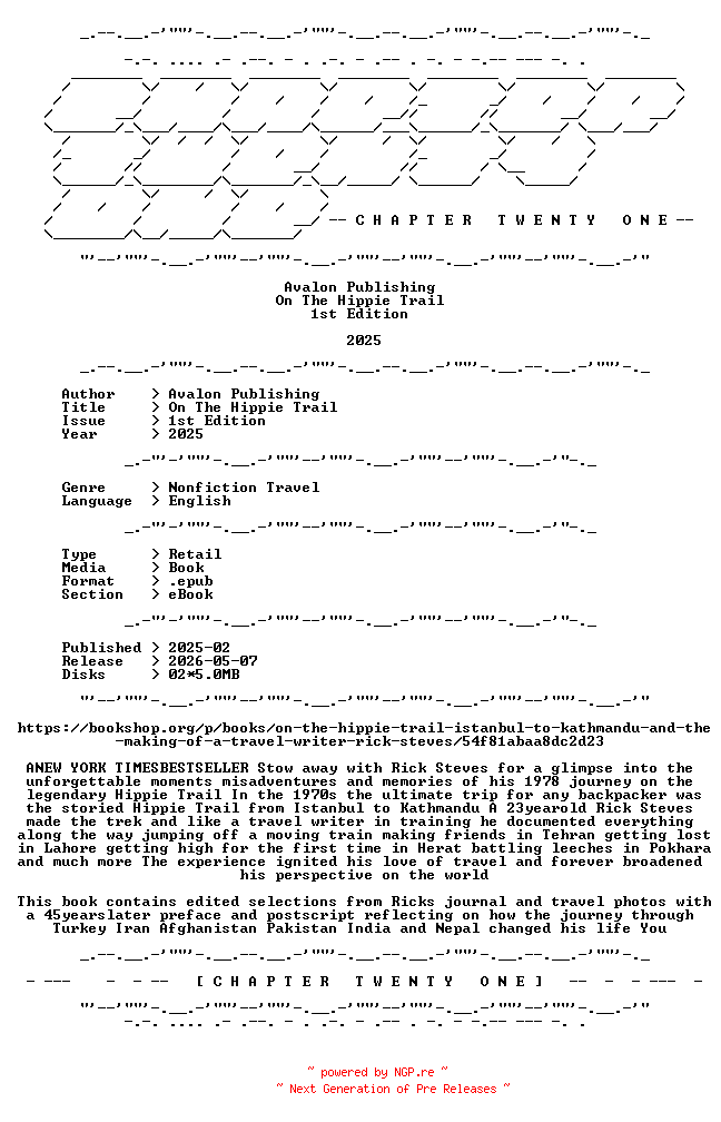 NFO for the release Avalon.Publishing.-.On.The.Hippie.Trail.1st.Edition.2025.RETAIL.EPUB.eBook-CTO by CTO