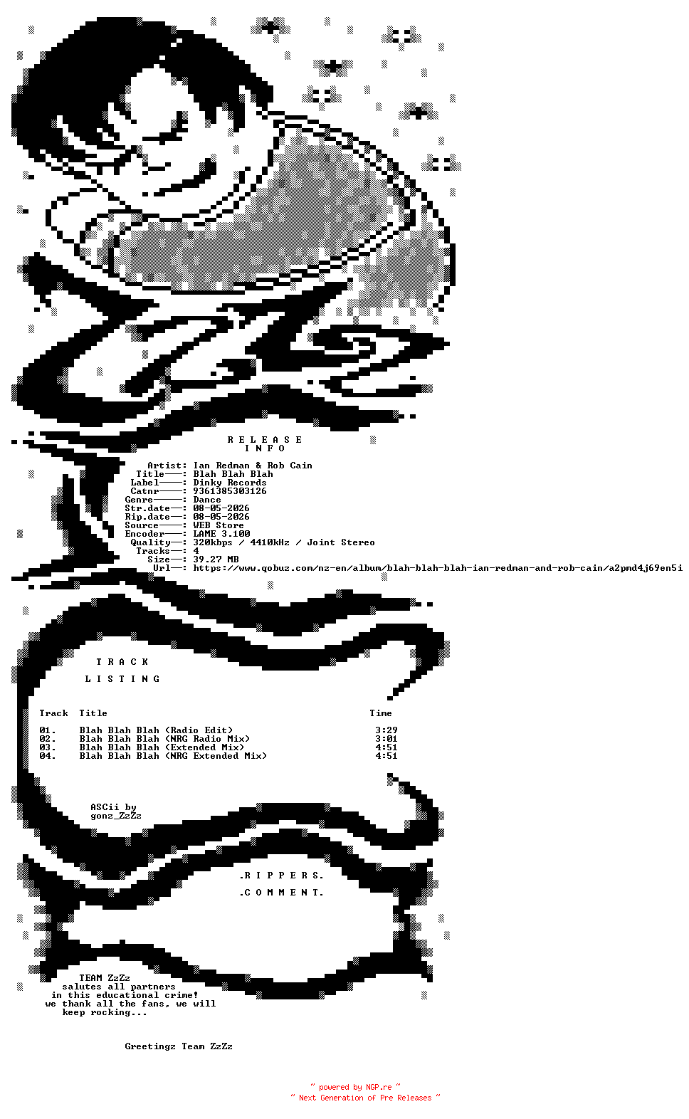 NFO for the release Ian_Redman_and_Rob_Cain_-_Blah_Blah_Blah-(9361385303126)-WEB-2026-ZzZz by ZzZz