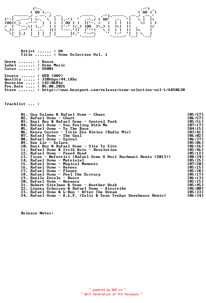NFO for the release VA-Osmo_Selection_Vol._1-(OS001)-WEB-2026-FALCON by FALCON