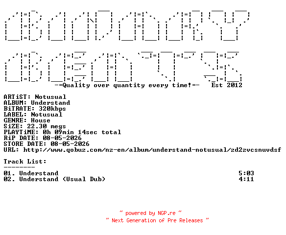 NFO for the release Notusual-Understand-(NU017)-WEB-2026-BB by BB