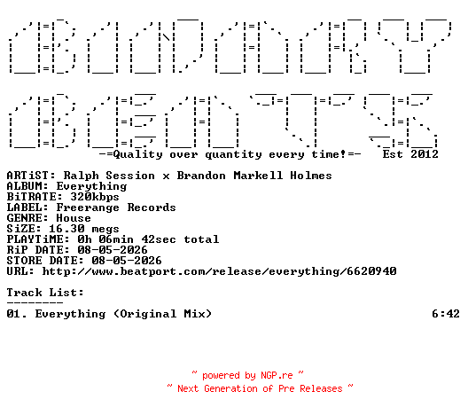 NFO for the release Ralph_Session_x_Brandon_Markell_Holmes-Everything-(FRD316S)-SINGLE-WEB-2026-BB by BB