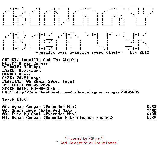 NFO for the release Tuccillo_And_The_Checkup-Aguas_Congas-(HT040)-WEB-2026-BB by BB