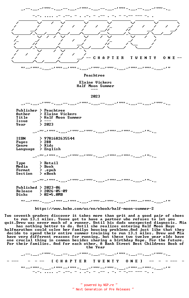 NFO for the release Elaine.Vickers.-.Half.Moon.Summer.2023.RETAIL.EPUB.eBook-CTO by CTO
