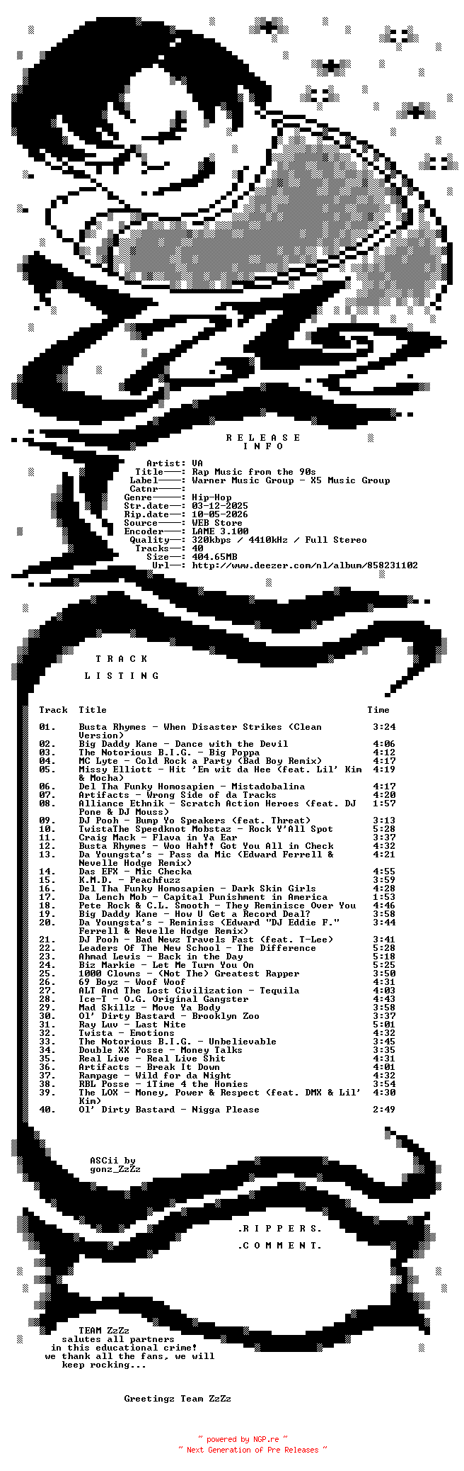 NFO for the release VA_-_Rap_Music_From_The_90s-WEB-2025-ZzZz by ZzZz