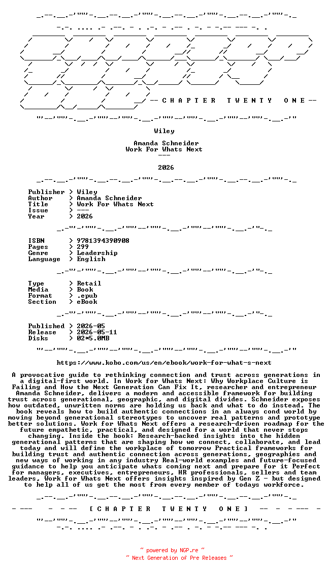 NFO for the release Wiley.-.Work.For.Whats.Next.2026.RETAIL.EPUB.eBook-CTO by CTO