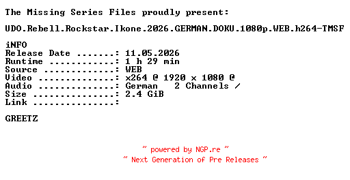 NFO for the release UDO.Rebell.Rockstar.Ikone.2026.GERMAN.DOKU.1080p.WEB.h264-TMSF by TMSF