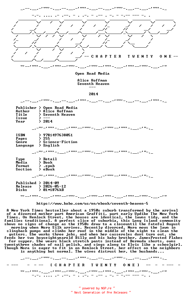 NFO for the release Alice.Hoffman.-.Seventh.Heaven.2014.RETAIL.EPUB.eBook-CTO by CTO