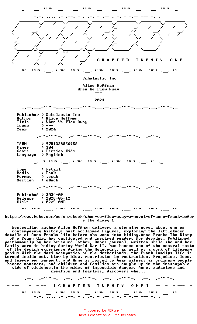 NFO for the release Alice.Hoffman.-.When.We.Flew.Away.2024.RETAIL.EPUB.eBook-CTO by CTO