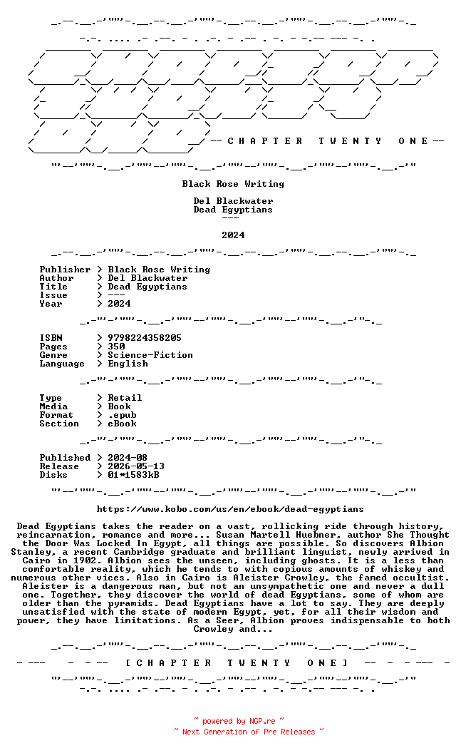 NFO for the release Del.Blackwater.-.Dead.Egyptians.2024.RETAIL.EPUB.eBook-CTO by CTO